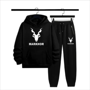 Men's High-Quality Winter Markhor Printed Hoodie & Trouser Tracksuit | Premium Winter Tracksuit for Men
