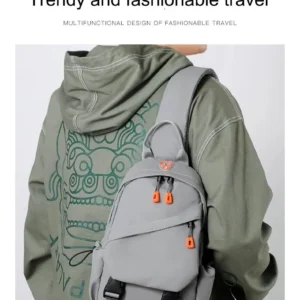 High-Quality Men’s Chest Bag – Fashionable Multi-Functional USB Rechargeable Crossbody Backpack, Shoulder & Front Bag