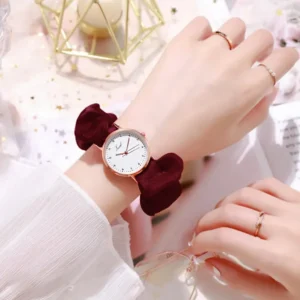 Korean-Style Ribbon Streamer Scrunchie Watch for Girls – Trendy Alloy Ladies Watch