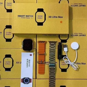 X8 Ultra Max Smart Watch – Gold Edition, 49mm, Bluetooth Calling, Water Resistant