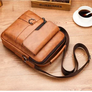 Luxury Vintage Men’s Crossbody Bag – Leather Shoulder Bag for Business, Messenger & Casual Use