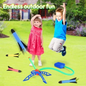 Kids Outdoor Rocket Foot Pump Launcher | Air Powered Soaring Rocket Toy | Fun Outdoor Game for Children | Best Toy Gift for Kids