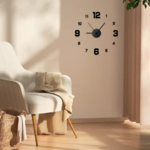 Creative Frameless DIY Wall Clock - Silent Home Wall Clock for Living Room & Office | Modern Wall Decoration