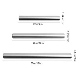 Stainless Steel Rolling Pin – Non-Stick Baking Tool for Pastry, Pizza, Cookie, and Bread Making | Kitchen Utensils