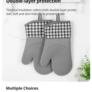 Single Silicone Oven Gloves – High Temperature Resistant, Anti-Burn & Non-Slip Kitchen Gloves for Baking and Cooking