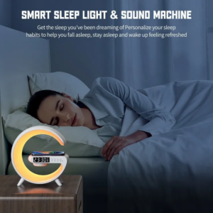 G63 Bedside Music Wake-Up Light – Bluetooth Speaker, Multiple Light Modes, Wireless Charger, and Atmosphere Light